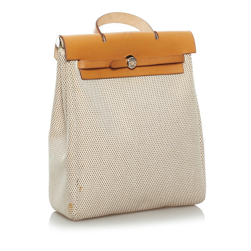 Hermes Herbag A Dos Zip Backpack Toile and Leather