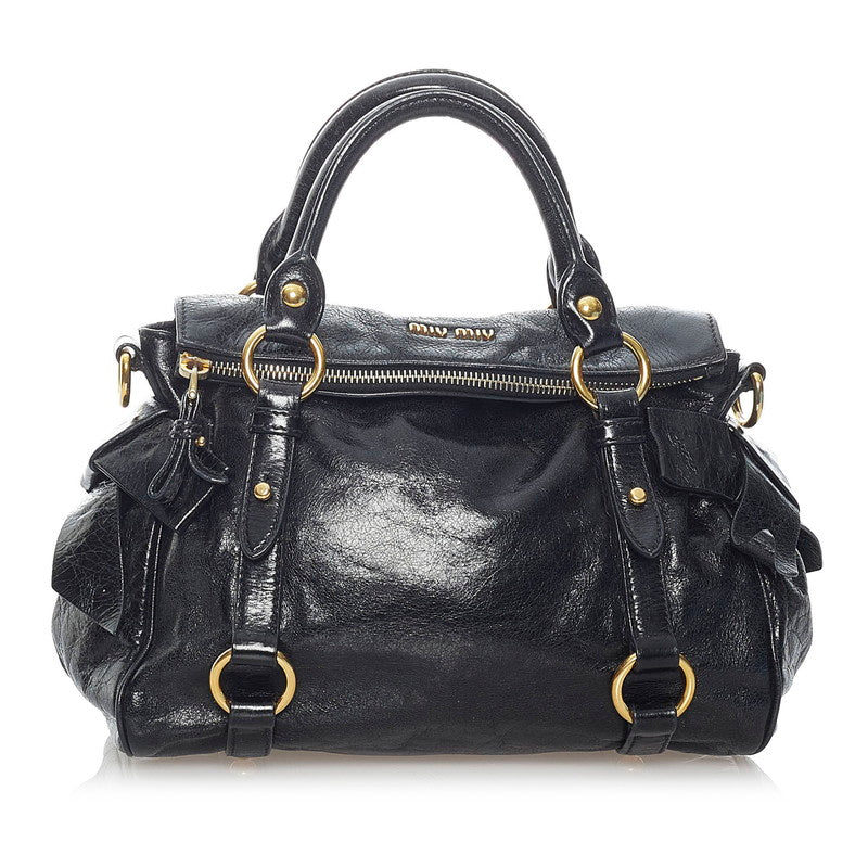 Vitello Lux Leather Bow Handbag RT0438