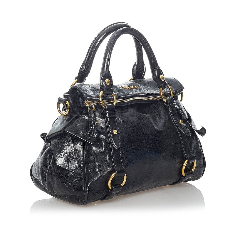 Vitello Lux Leather Bow Handbag RT0438