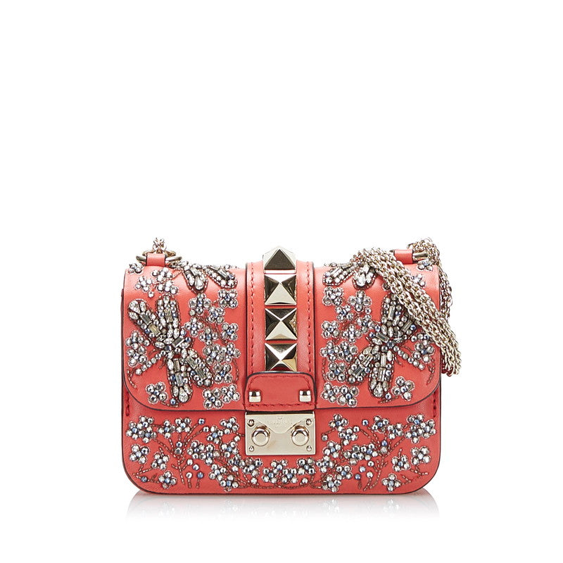 Embellished Glam Lock Shoulder Bag