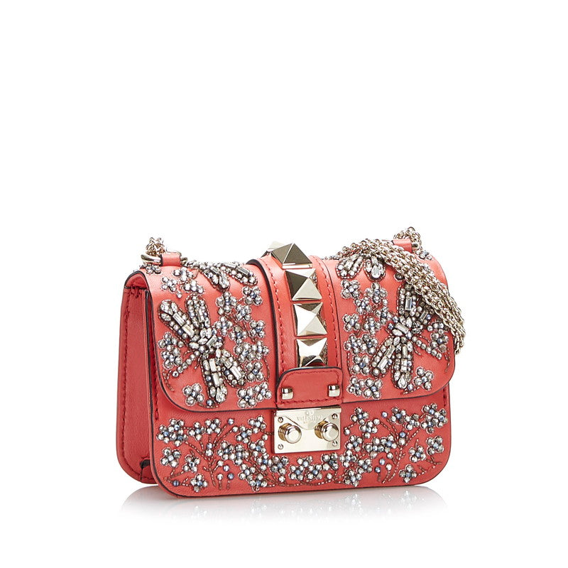 Embellished Glam Lock Shoulder Bag