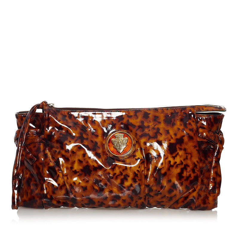 Hysteria Patent Leather Tortoise Clutch Bag 197015