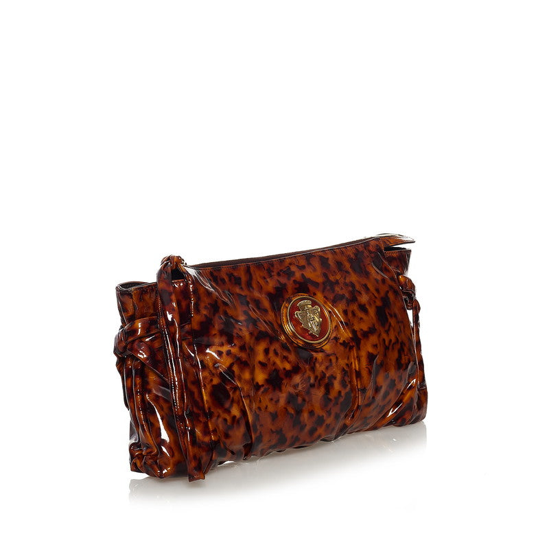 Hysteria Patent Leather Tortoise Clutch Bag 197015