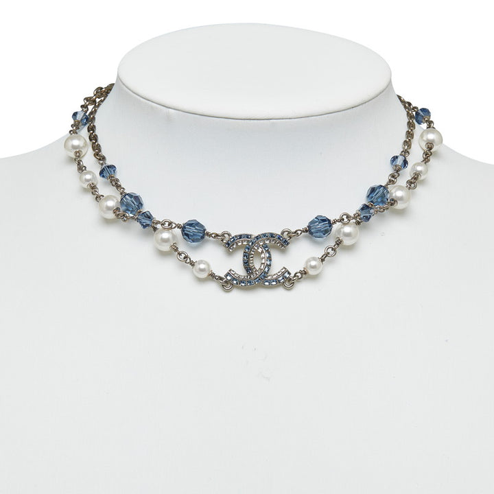 CC Pearl & Rhinestone Bead Necklace