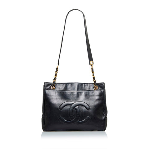 CC Leather Chain Tote Bag
