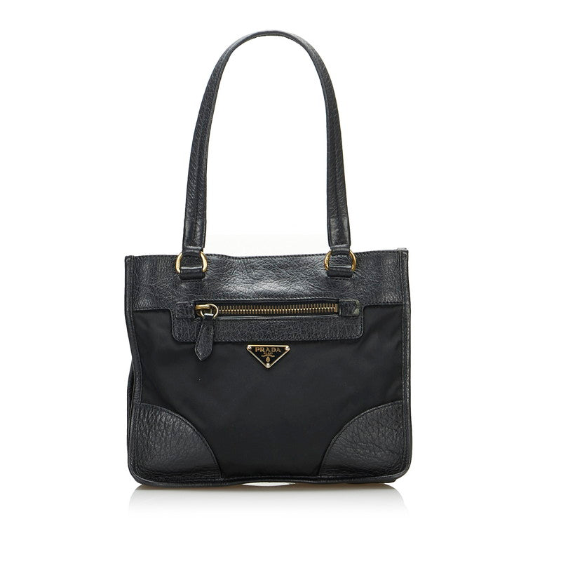 Prada Tessuto & Leather Trimmed Handbag Canvas Handbag in Good condition