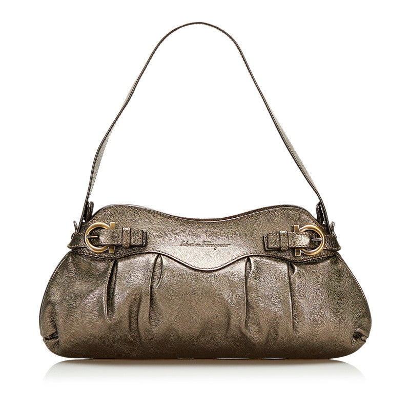 Gancini Leather Shoulder Bag EE-21 A855