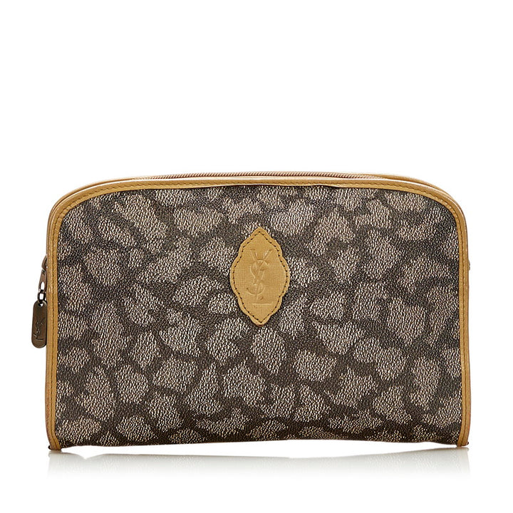 Printed Canvas Clutch Bag