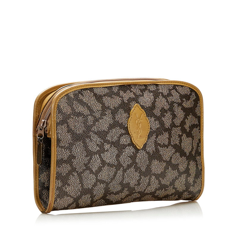 Printed Canvas Clutch Bag