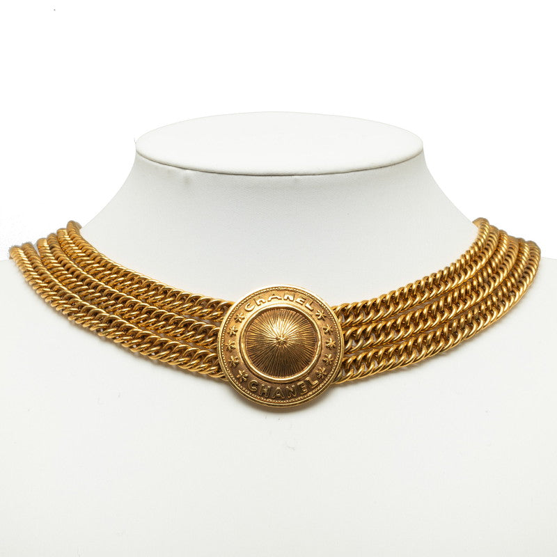Vintage Multi Strand Medallion Choker Necklace