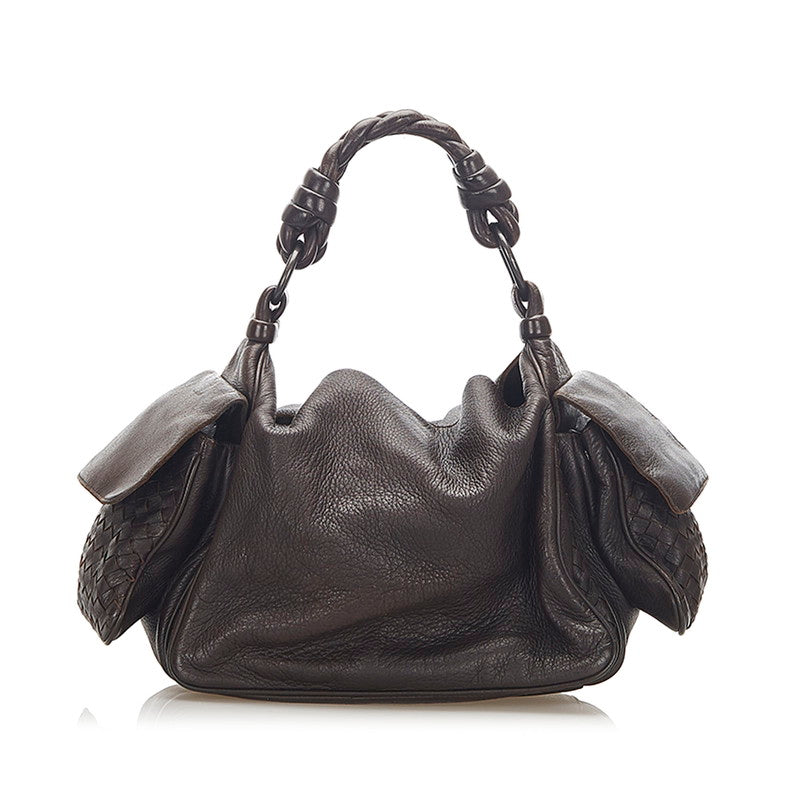 Intrecciato Trim Leather Handbag