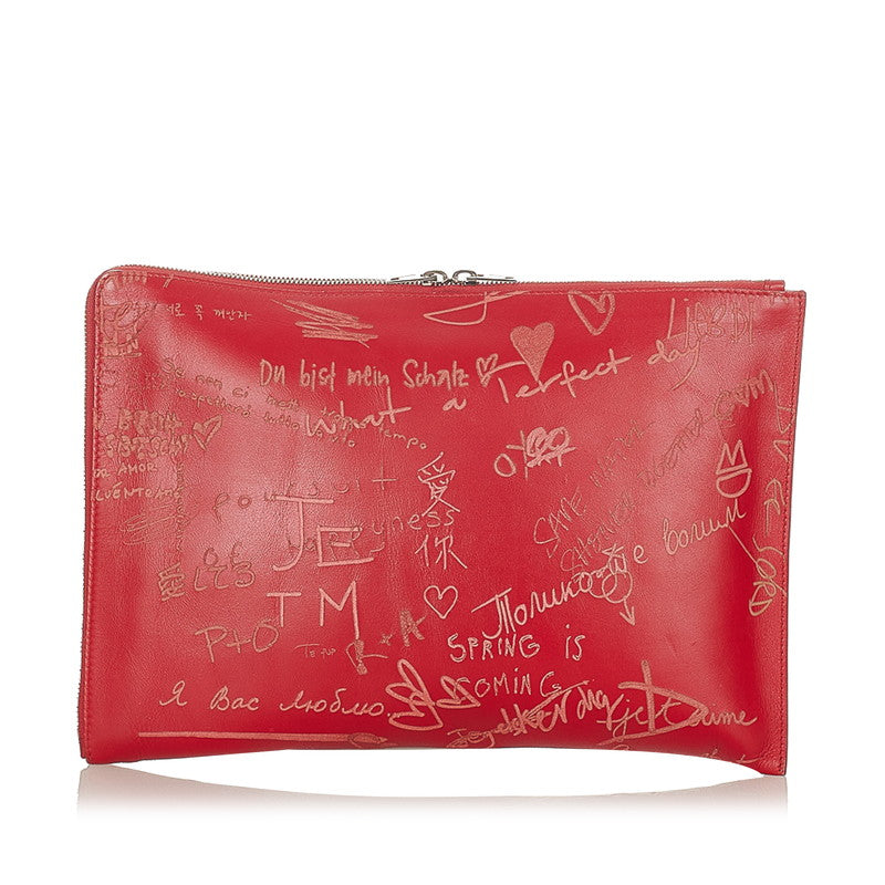 Grafitti Leather Clutch Bag 446090