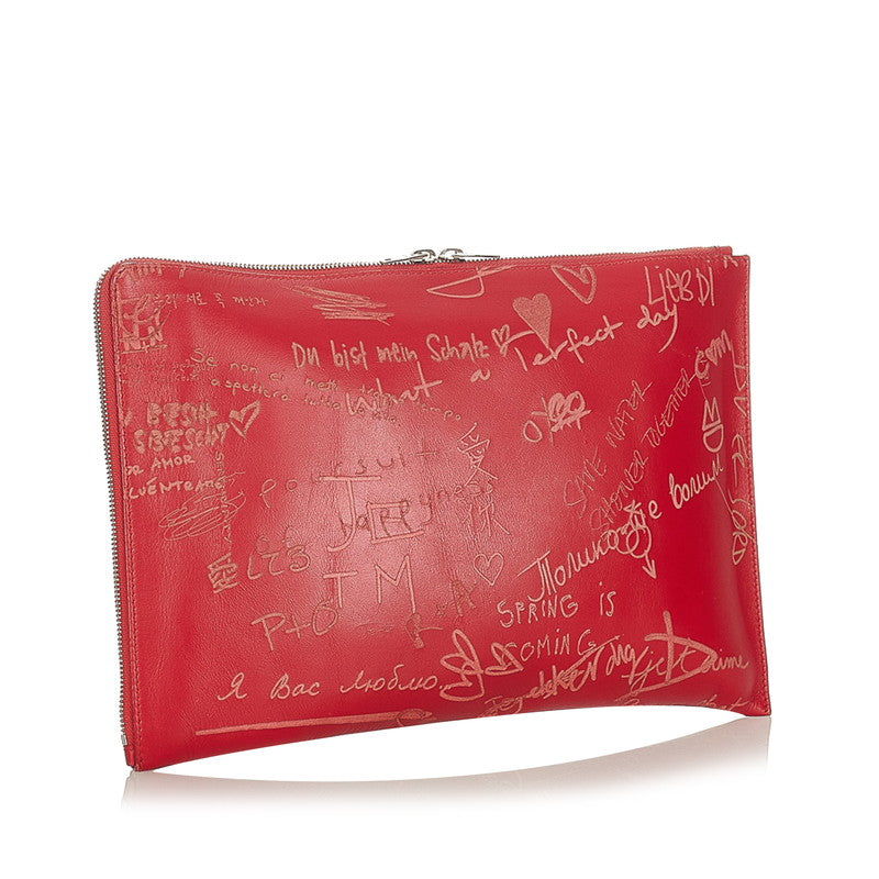 Grafitti Leather Clutch Bag 446090