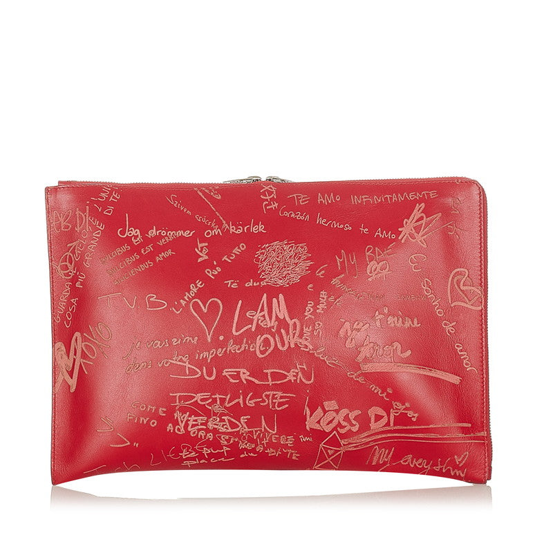 Grafitti Leather Clutch Bag 446090