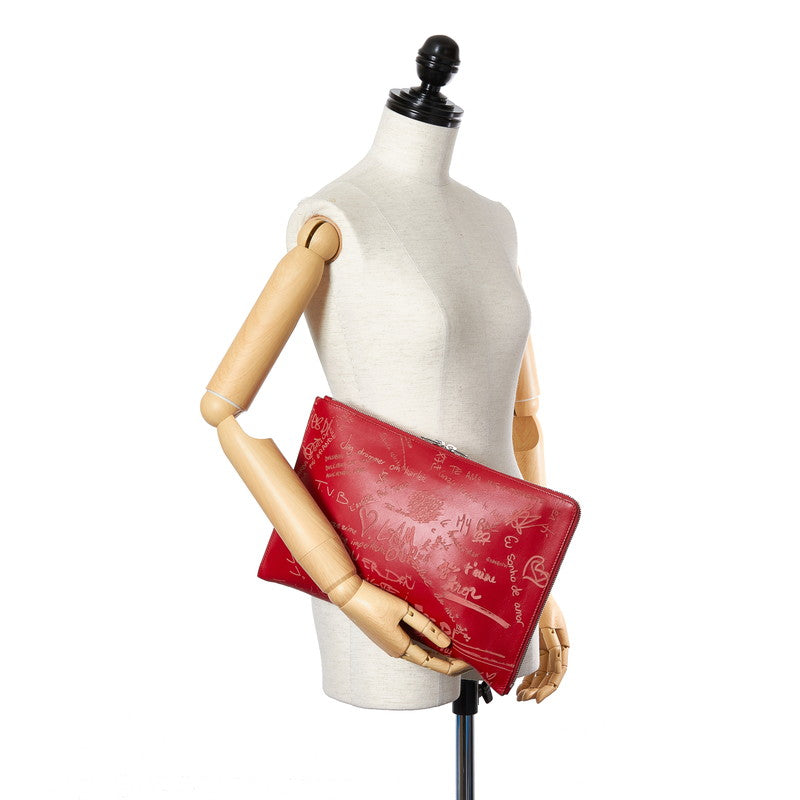 Grafitti Leather Clutch Bag 446090