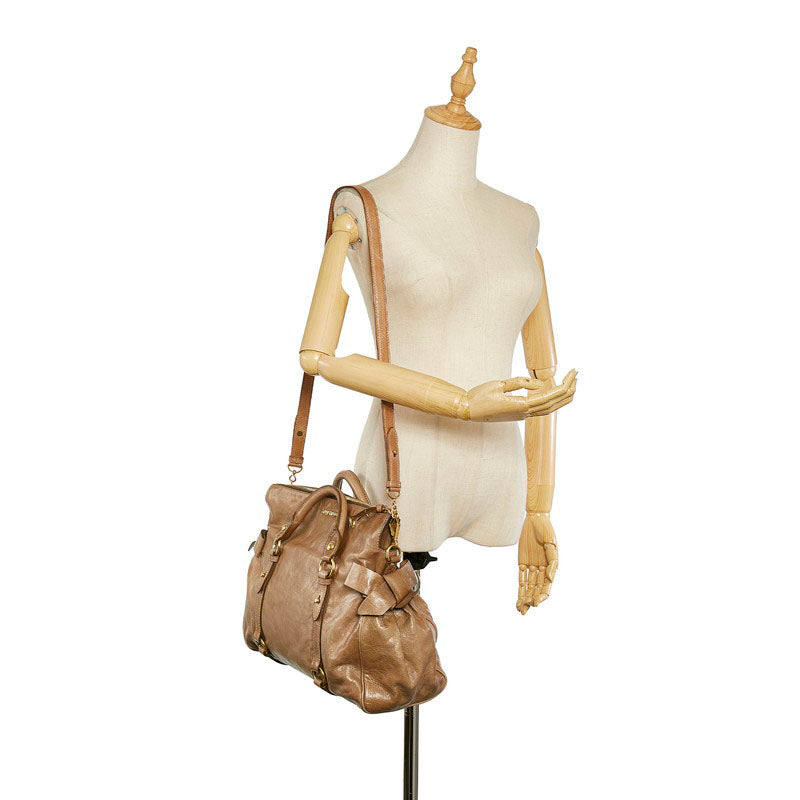 Vitello Lux Bow Shoulder Bag