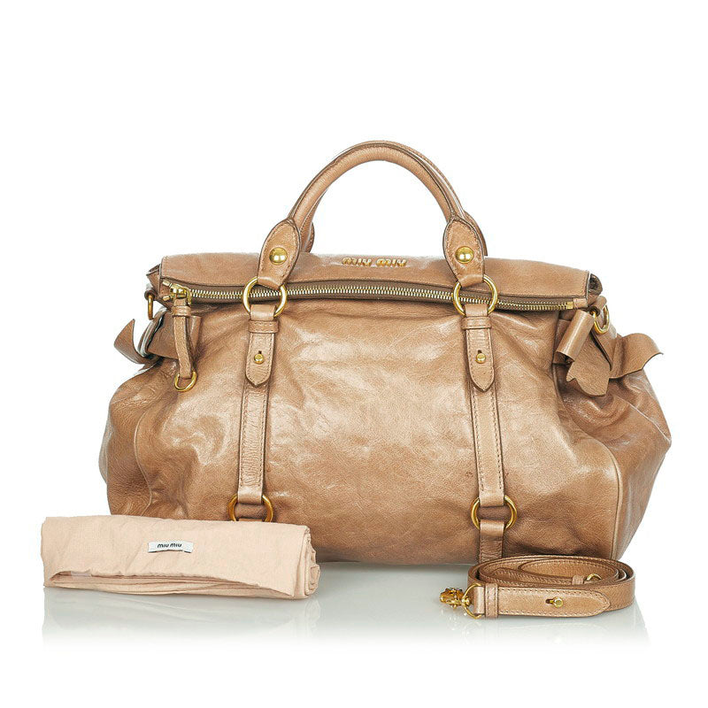 Vitello Lux Bow Shoulder Bag