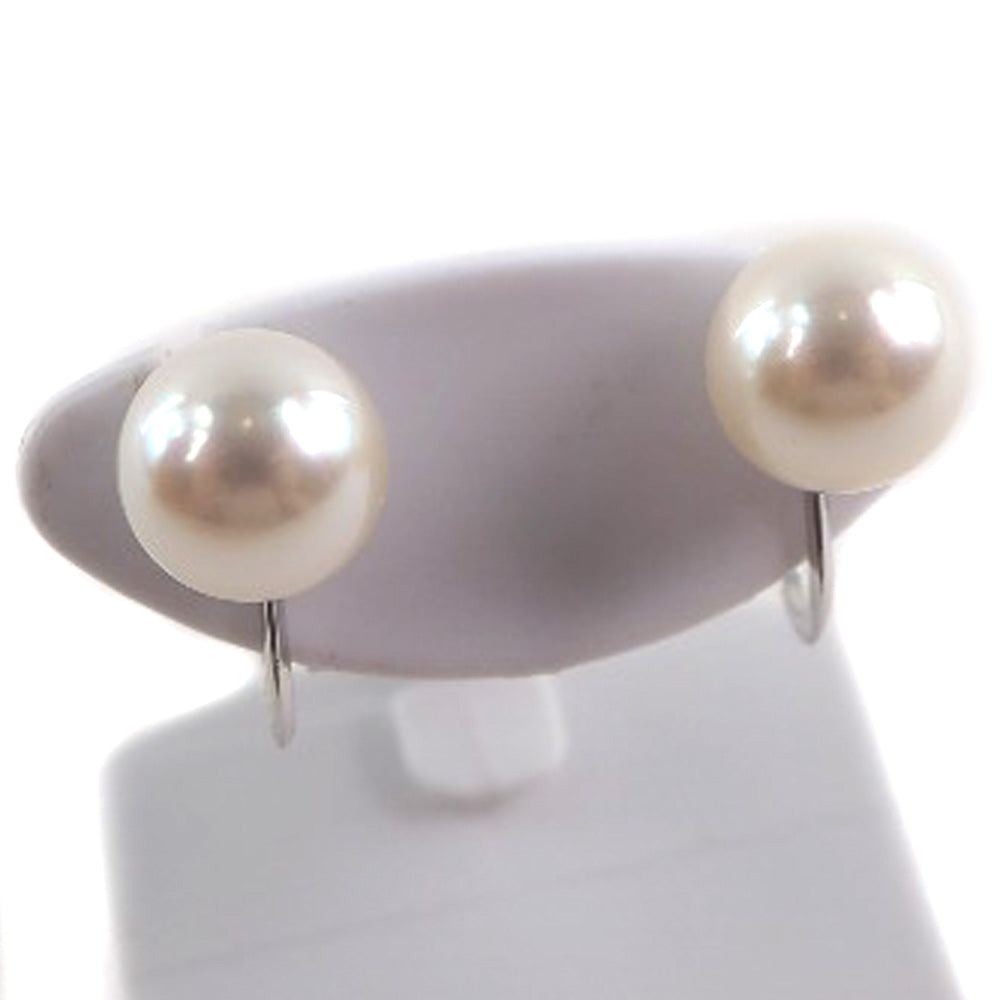 Women's Pearl Earrings 8mm in K14 White Gold and Pearl, Superior Pre-owned Condition