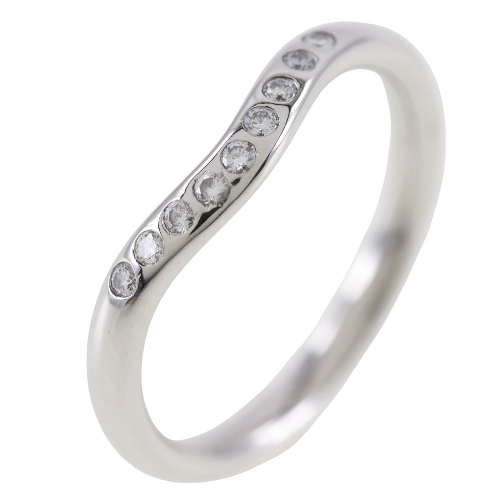 Platinum Diamond Curved Ring