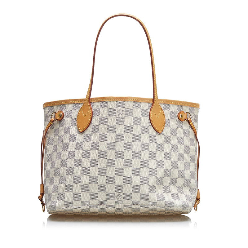 Louis Vuitton Damier Azur Neverfull PM Canvas Tote Bag N51110 in Good condition
