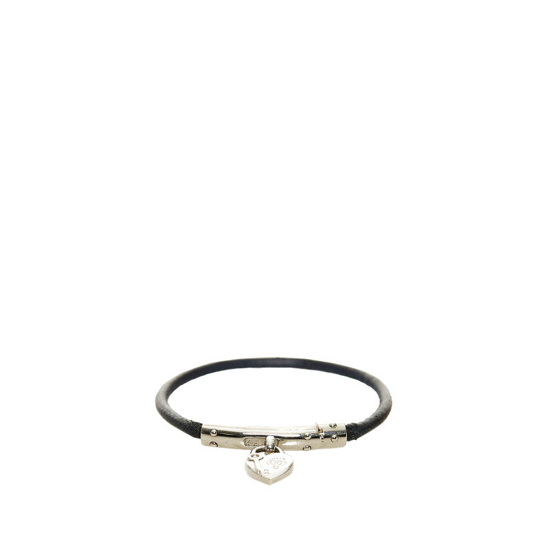 Cadena Heart Charm Leather Bracelet