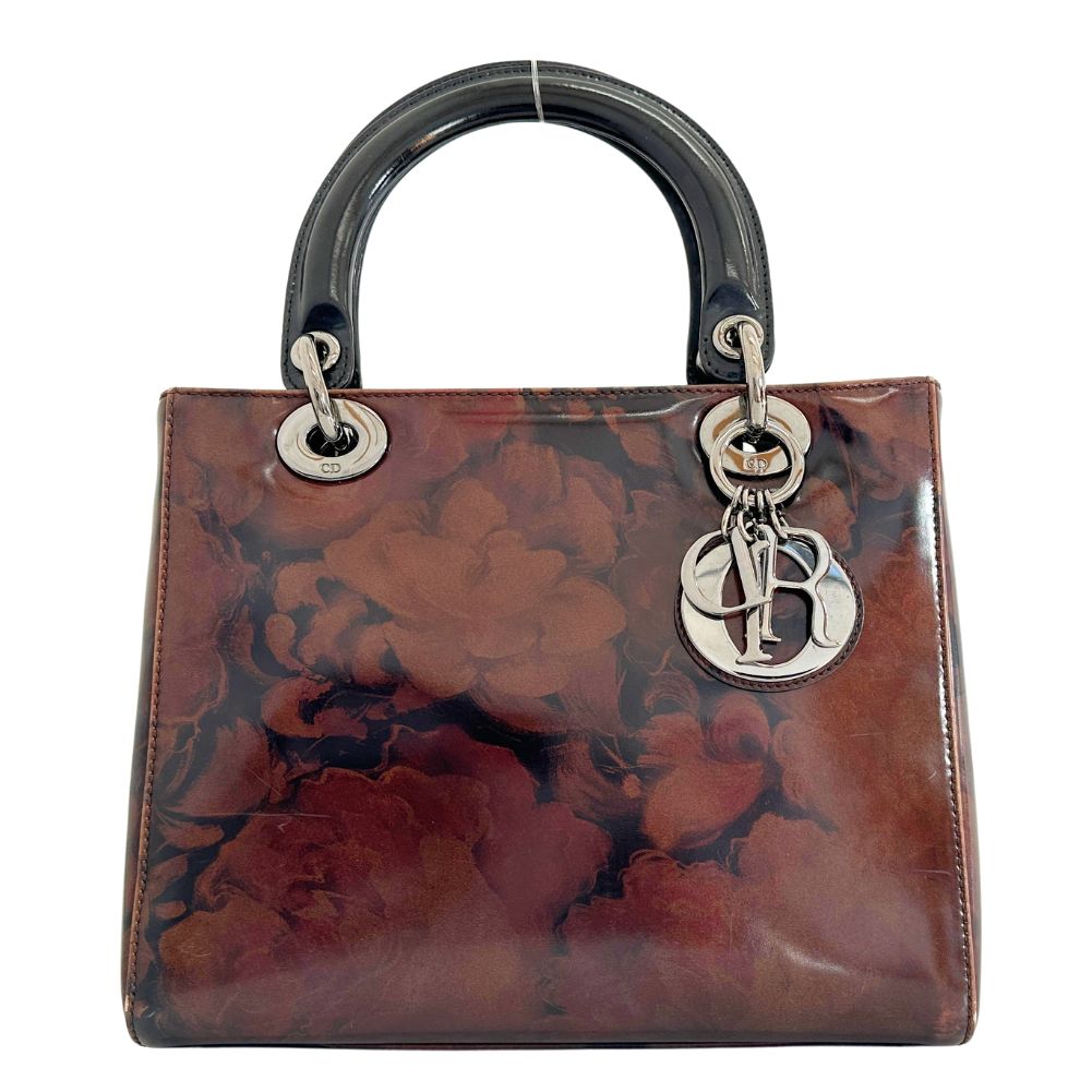 Dior Floral Print Lady Dior Leather Shoulder Bag MA-0958 in Good condition