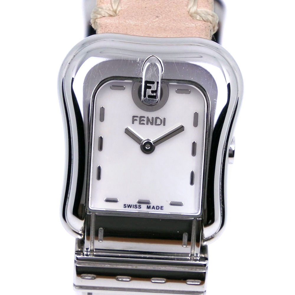 Fendi B Fendi Ladies Wristwatch, Pink, Stainless Steel & Leather, Swiss Made, Quartz, Pink Shell Dial, 3800L【Used】 3800L