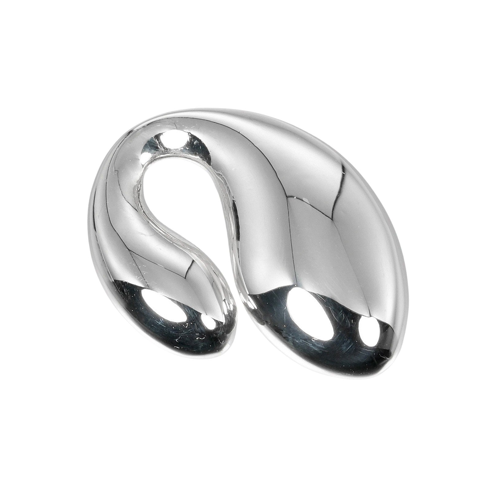 Double Teardrop Silver Pendant