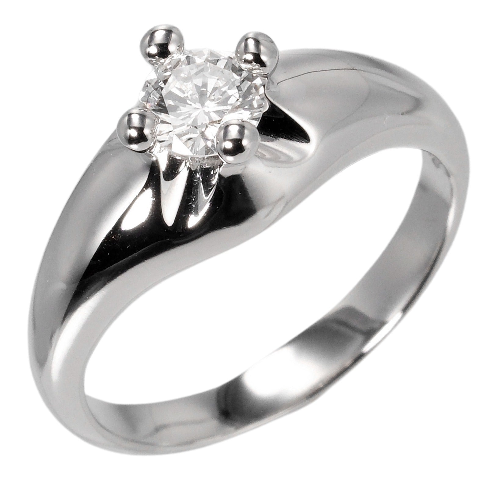 BVLGARI Corona Solitaire Ring, Size 8, Diamond 0.304ct/VS1/F/VG in Platinum Pt950 0.304ct/VS1/F/VG