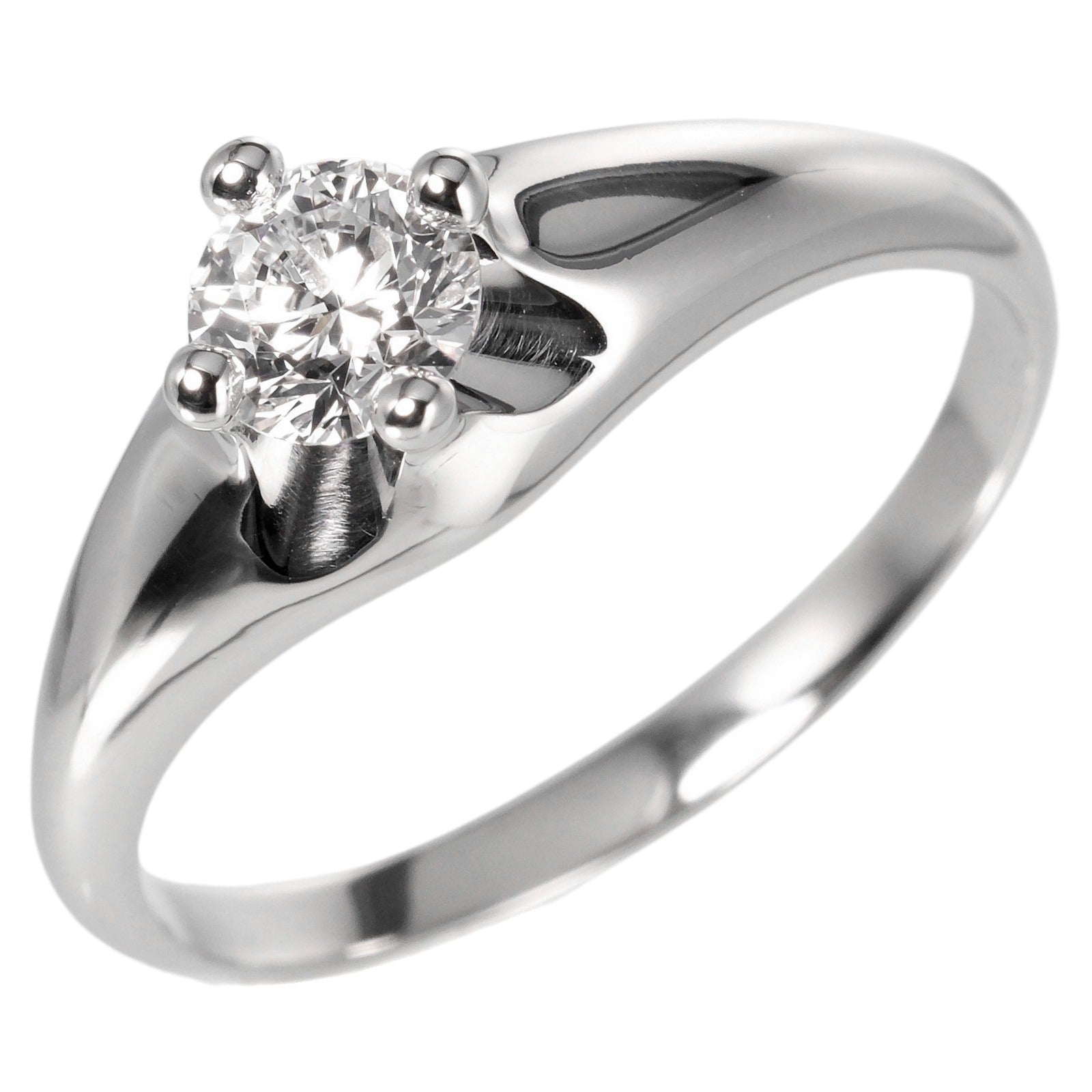 [LuxUness]  BVLGARI Corona Solitaire Ring, Size 19, Diamond 0.575ct/VS1/E/1EX in Platinum Pt950 Metal Ring 0.575ct/VS1/E/1EX in Excellent condition