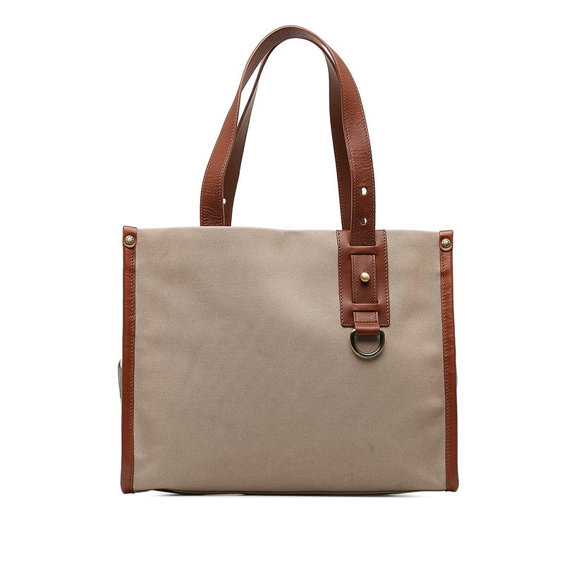 Canvas & Leather Trim Handbag