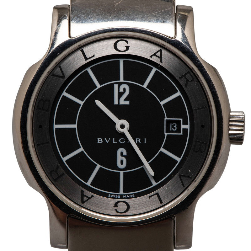Bvlgari Solotempo ST29S Ladies Quartz Watch, Stainless Steel, Black Dial [Pre-Owned] ST29S