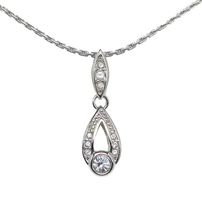 Dior Rhinestone Pendant Necklace Metal Necklace in Excellent condition