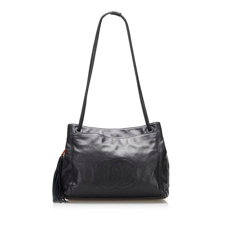CC Leather Tassel Tote Bag