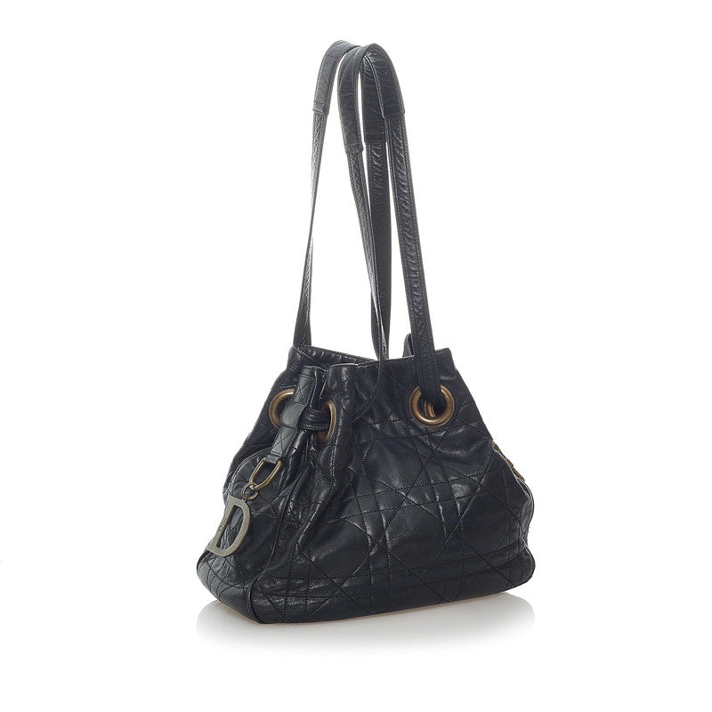 Cannage Leather Bucket Bag