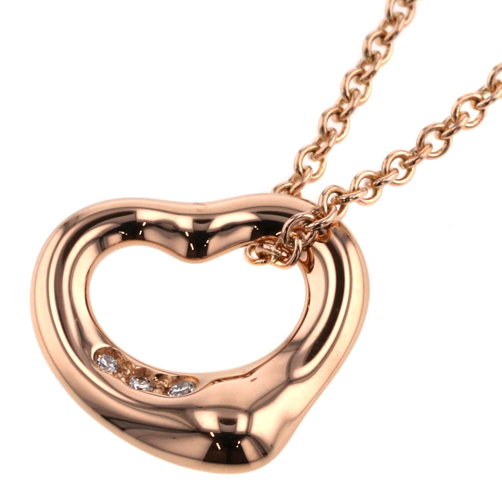 Open Heart 3P Diamond Pendant Necklace