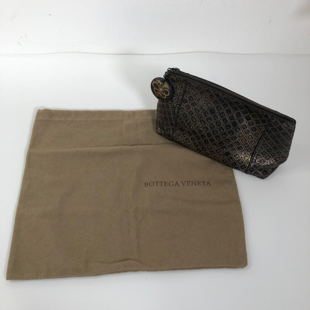 Printed Intrecciato Leather Pouch