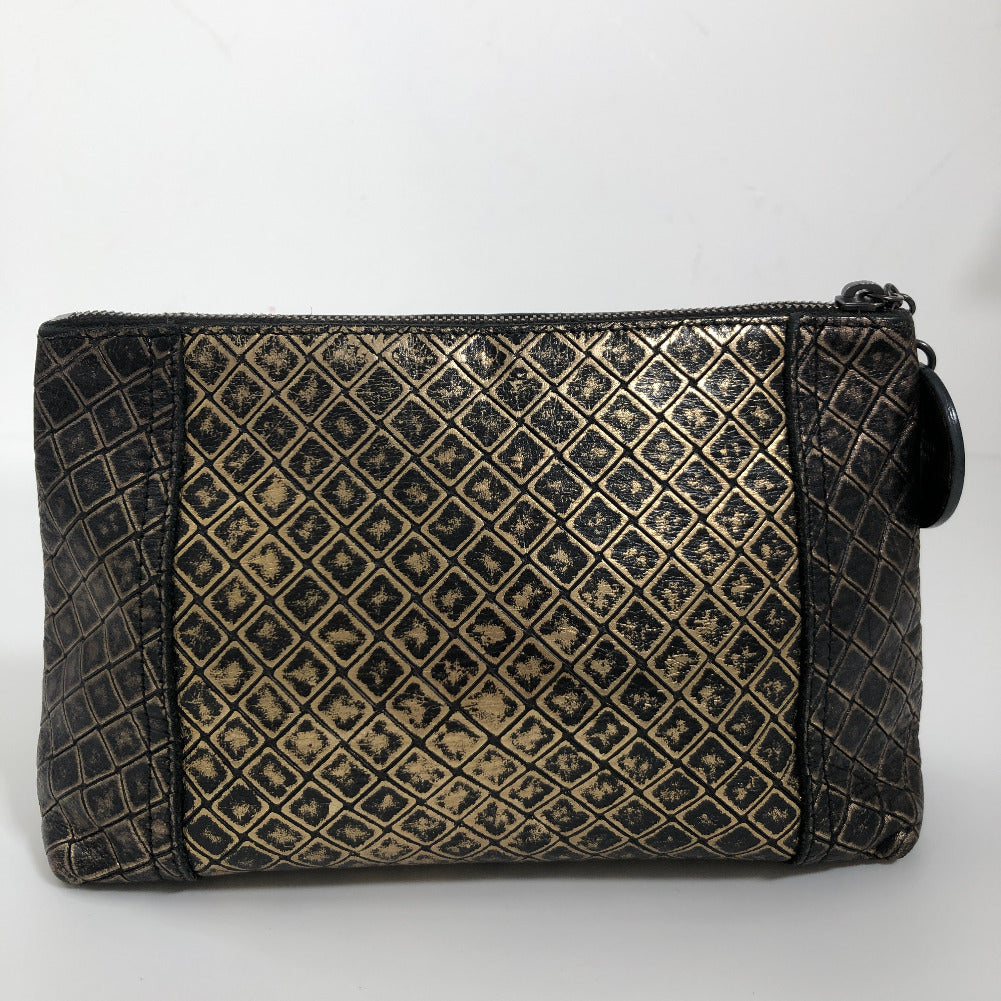 Printed Intrecciato Leather Pouch