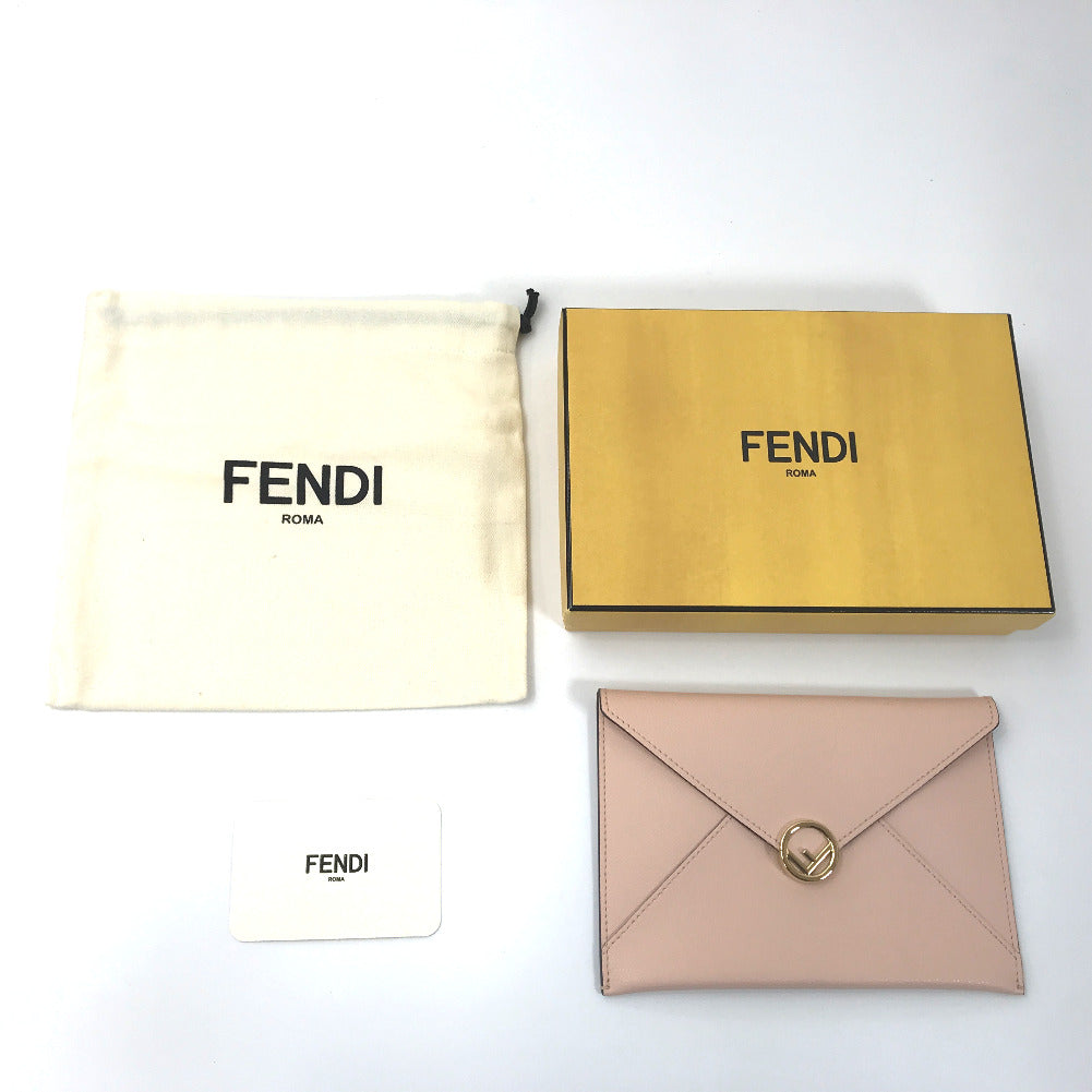 F Is Fendi Leather Envelope Clutch 8N0151