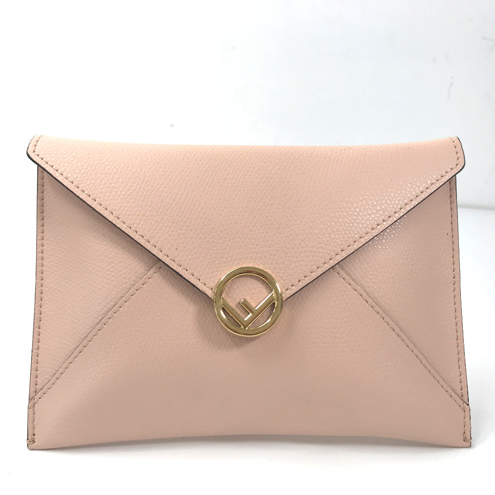 F Is Fendi Leather Envelope Clutch 8N0151