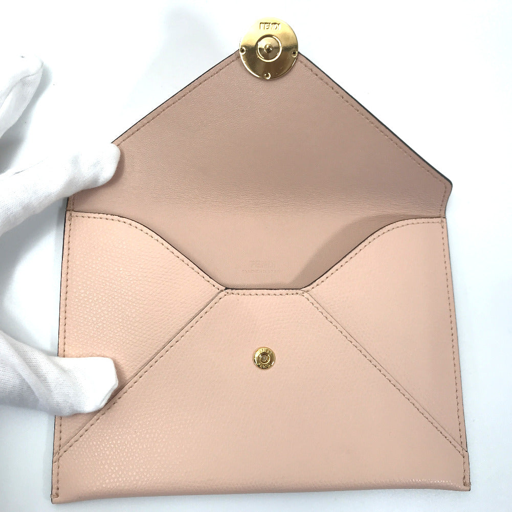 F Is Fendi Leather Envelope Clutch 8N0151