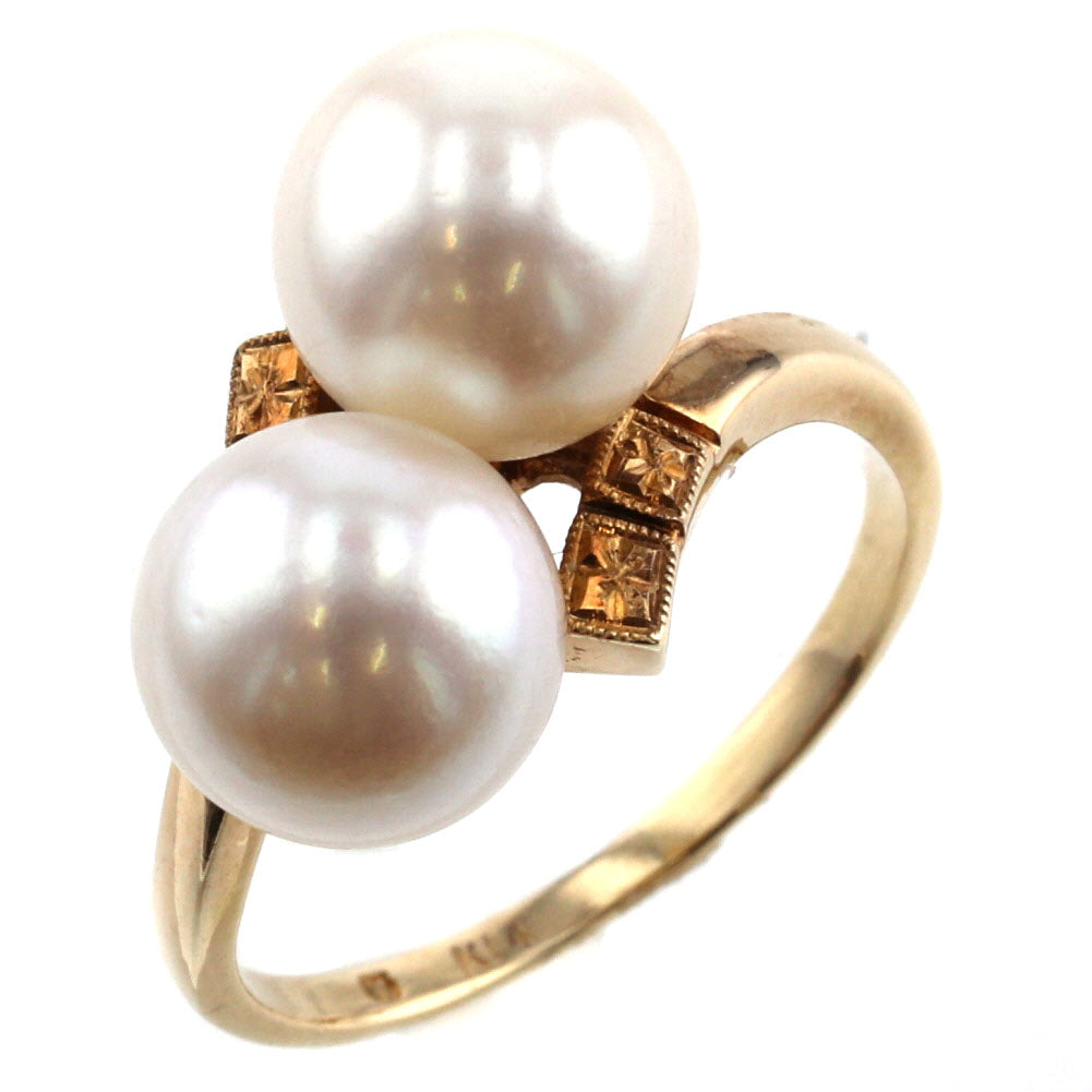 14k Double Pearl Ring