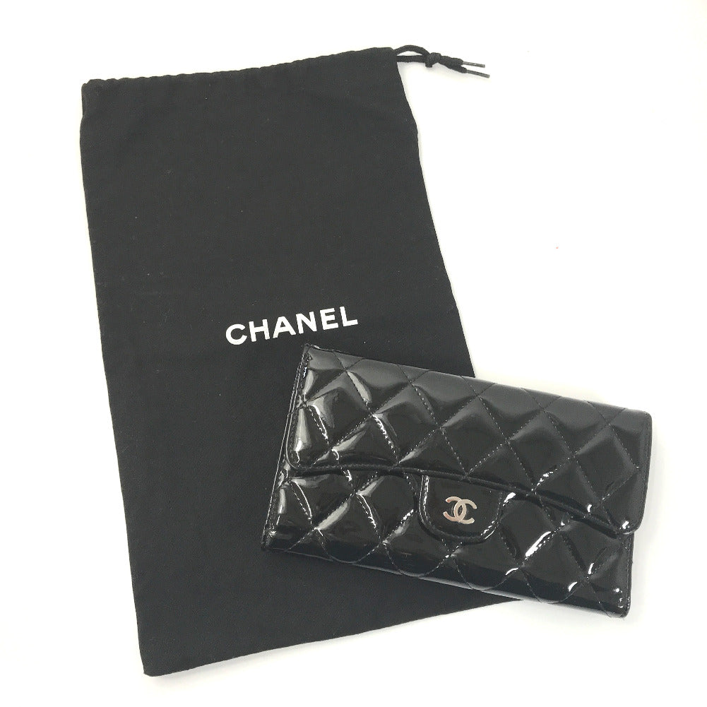 CC Quilted Patent Leather Trifold Wallet