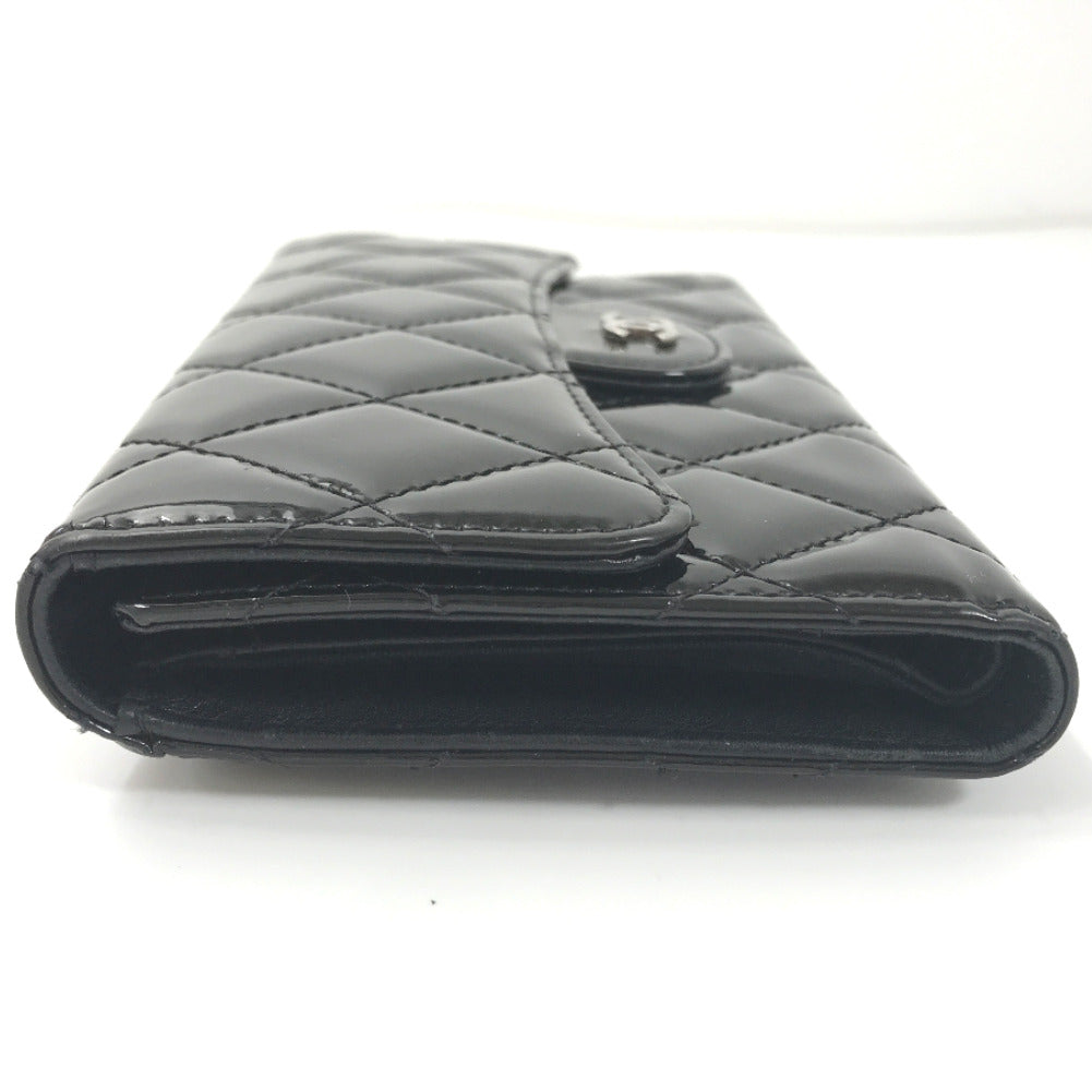 CC Quilted Patent Leather Trifold Wallet