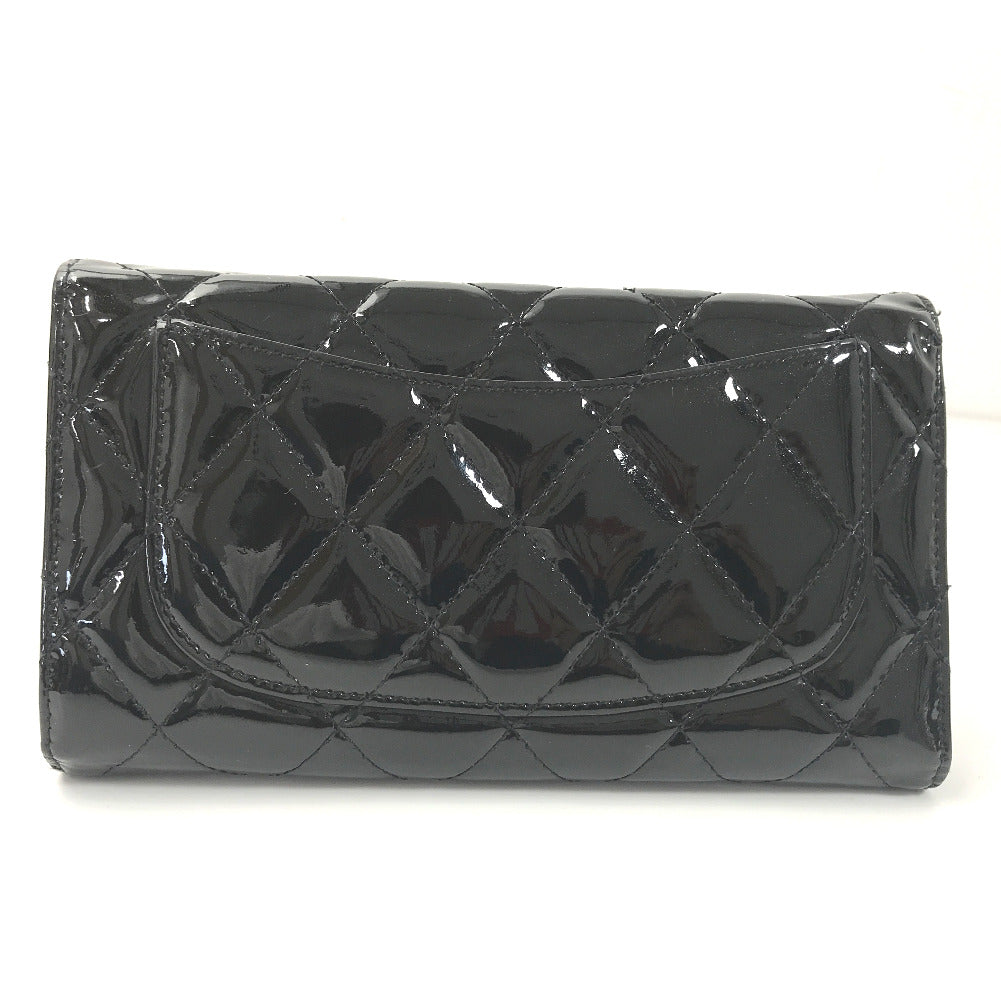 CC Quilted Patent Leather Trifold Wallet