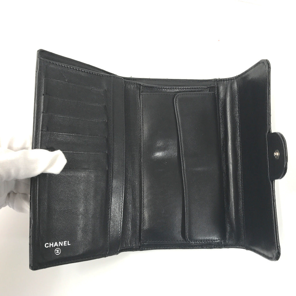 CC Quilted Patent Leather Trifold Wallet