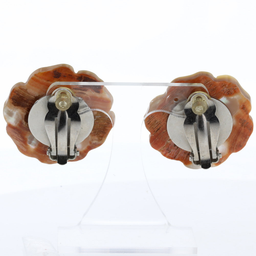 Shell Camellia Flower Earrings