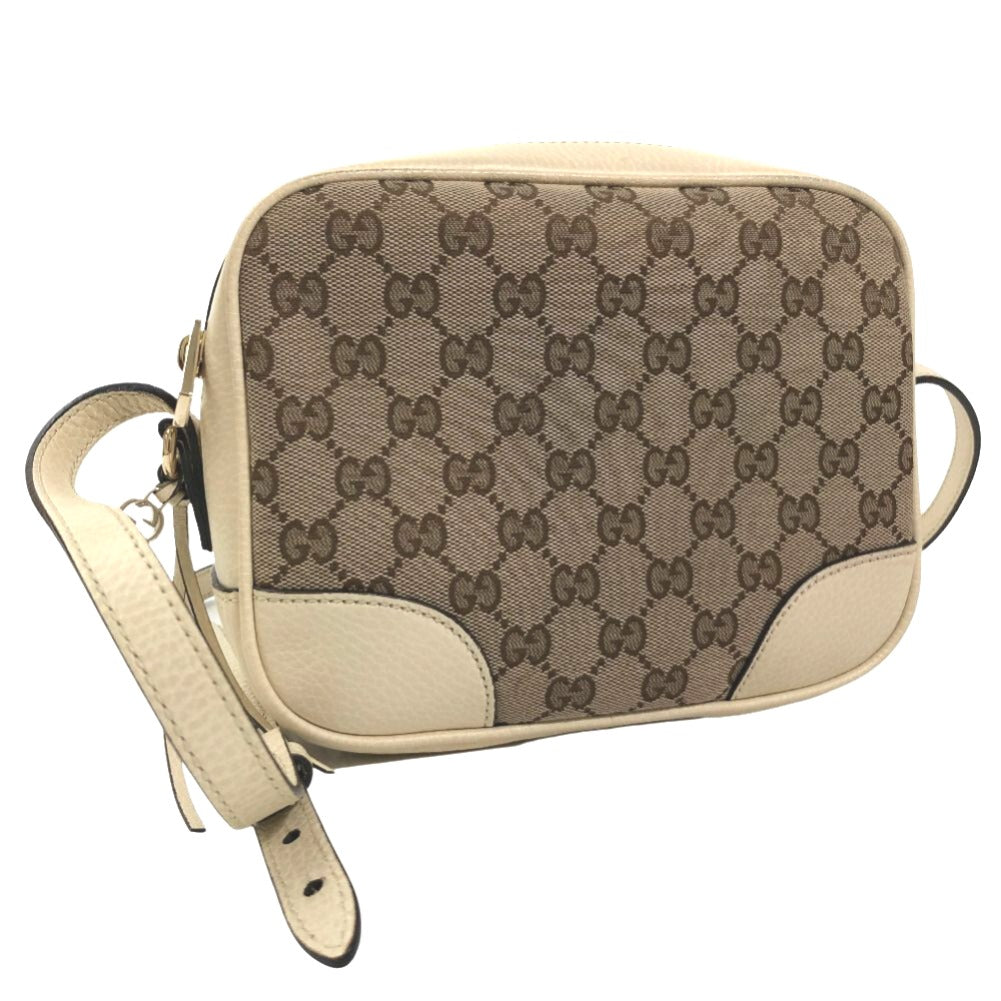 Gucci GUCCI Women's Shoulder Bag GG Canvas Leather Brown 449413 Pochette  Crossbody