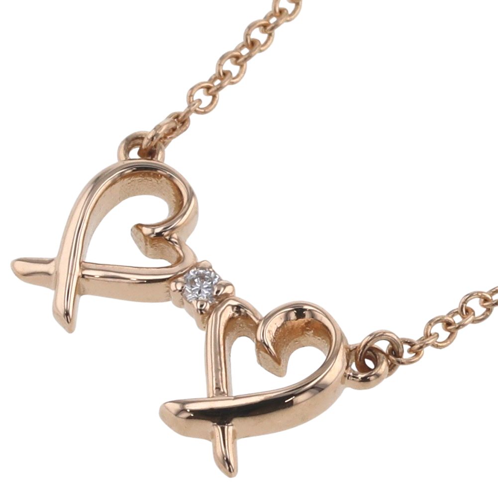 Double Loving Heart Diamond Pendant Necklace