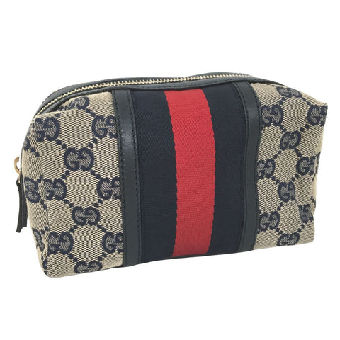 GG Canvas Web Vanity Pouch 256636